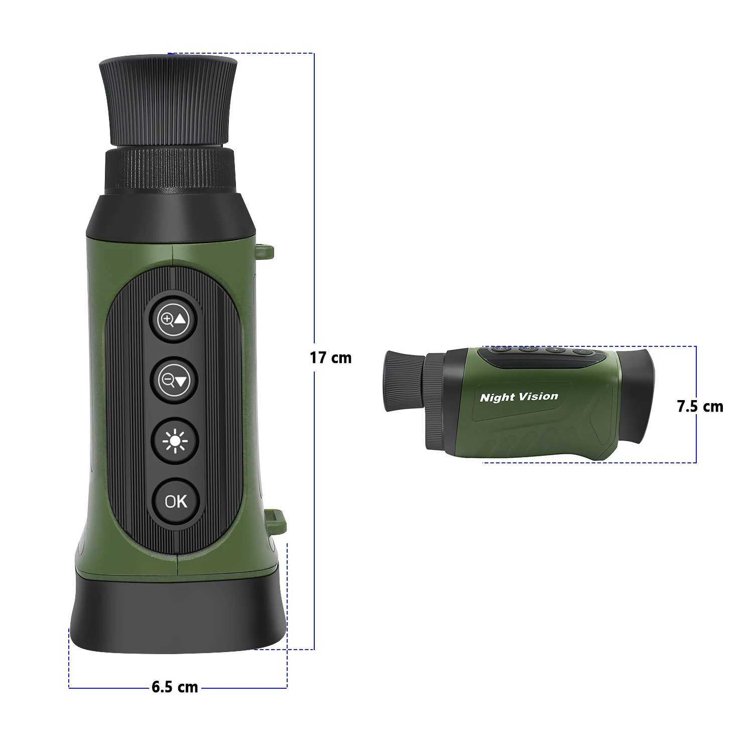 Ponbos DT19 Portable Infrared Monoculars Night Vision 300M 2.5K UHD 48MP 8X Digital Zoom Telescope for Hunting CampingXJ241028