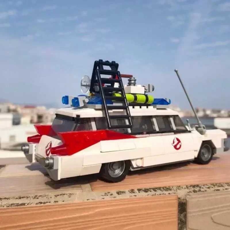 Free shipping Inventory MOC compatible with 21108 Ghost Buster Ecto-1 movie car building block DIY toy assembly model childrens boy and girl gifts