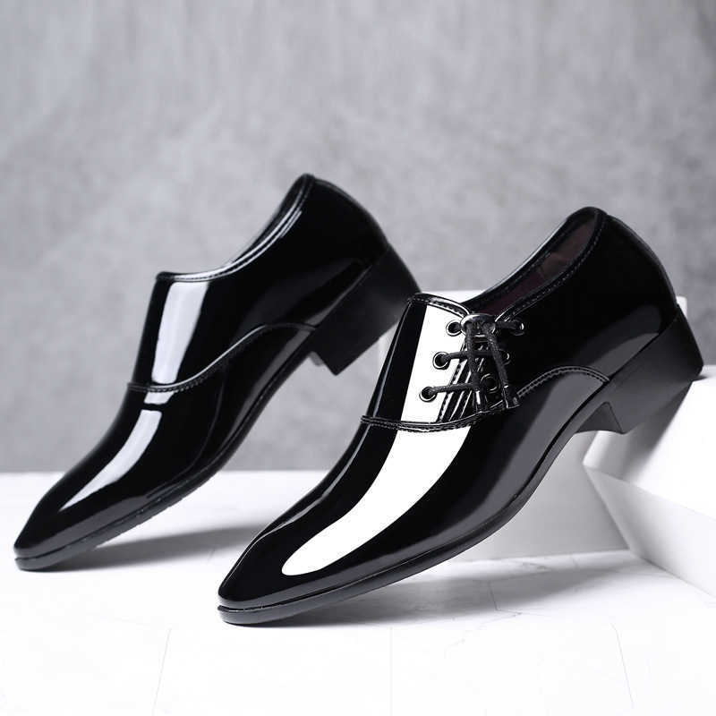 Men Dress Shoes New Pointed Leather Shoes Mens Business Dress Shoes Mens Bright Face Casual Shoes Wedding Dressing Shoes 241009