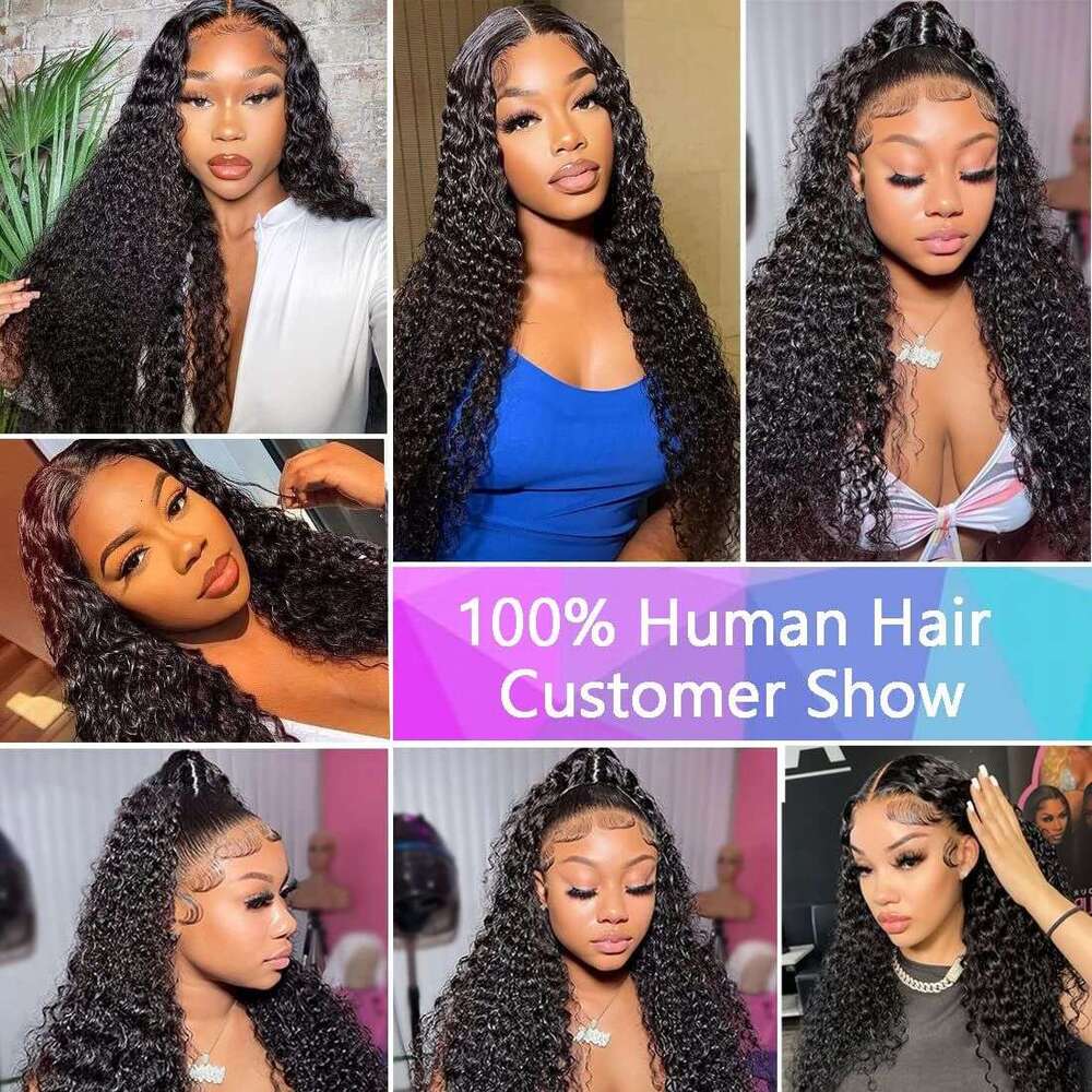 Curly Wigs Human Hair Lace Frontal Wig x Front Water Wave Density Closure