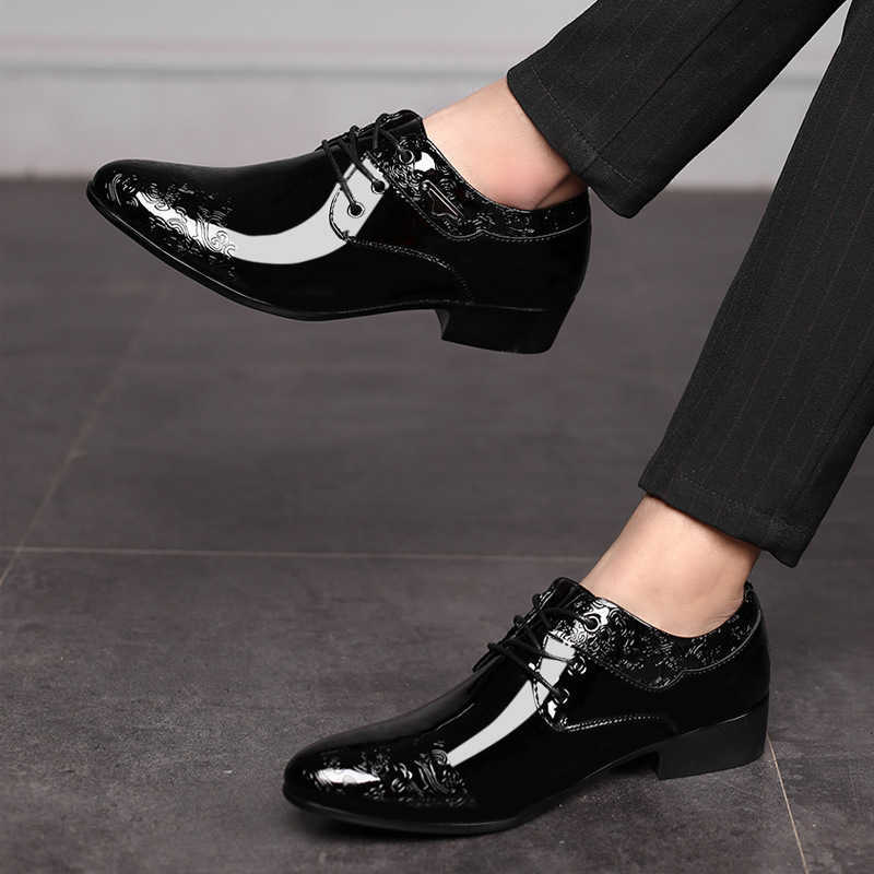 Men Dress Shoes New Bright Face Mens Business Dress Shoes Fashion Casual Shoes Mens Lace Up Wedding Dressing Shoes 241009