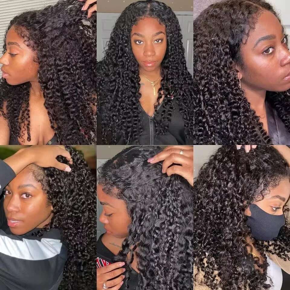 Kinky Curly C Edges Baby Hair Lace Wigs Human x HD Frontal Wig Afro Front