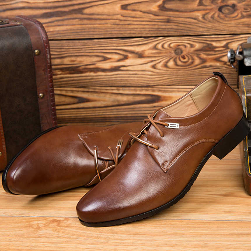 Men Dress Shoes New Business Dress Mens British Leather Shoes Lace Up Casual Shoes Trendy Men Shoes 241009