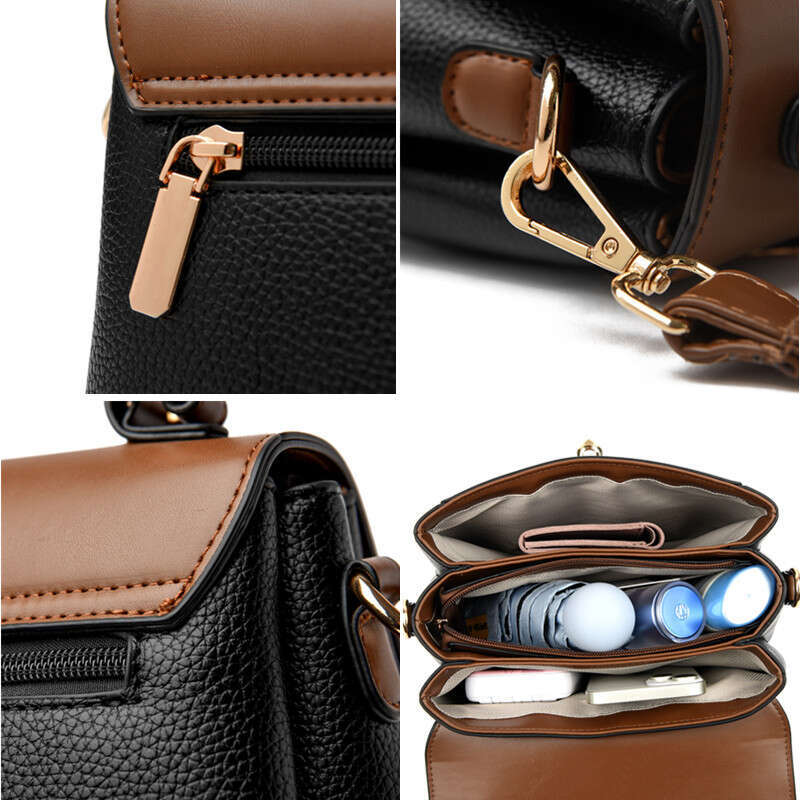 Capacity Large Multilayer Shoulder Messenger Bag High Quality Leather Handbag Women Designer Crossbody Sac Female Tote