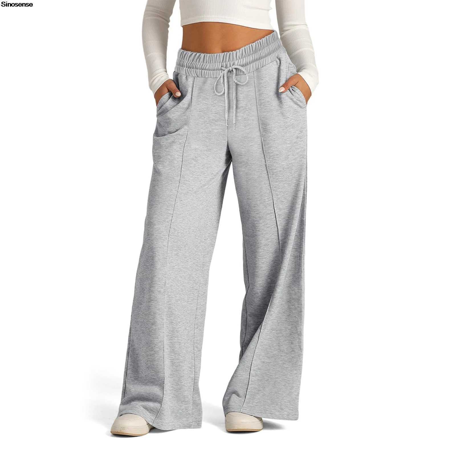 Womens Wide Leg Sweatpants High Waisted Baggy Flared Pants Drstring Athletic Joggers Casual Daily Wear Loose Yoga Sports PantsX241028