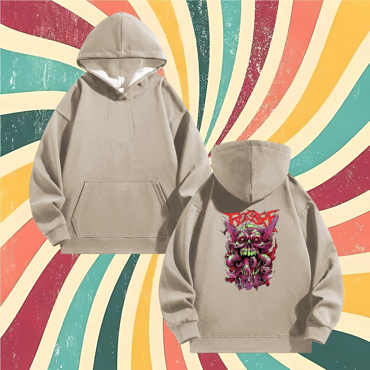 2024 DIY Unisex Sweatshirts Custom Printed Classic Couples Hoodie Tops Hoodie Daily Wear Thick Fleece Hooded Collar Long Sleeve