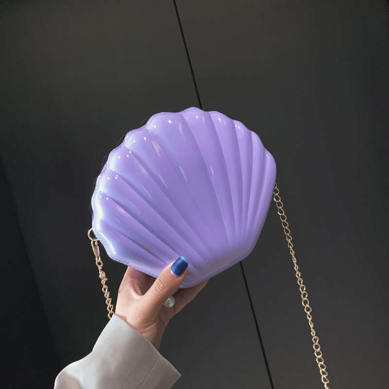 Shoulder Fashion Handbags Shell Chain Cute Sequins Small Bag Phone Money Pouch Zipper Crossbody Bags for Women s