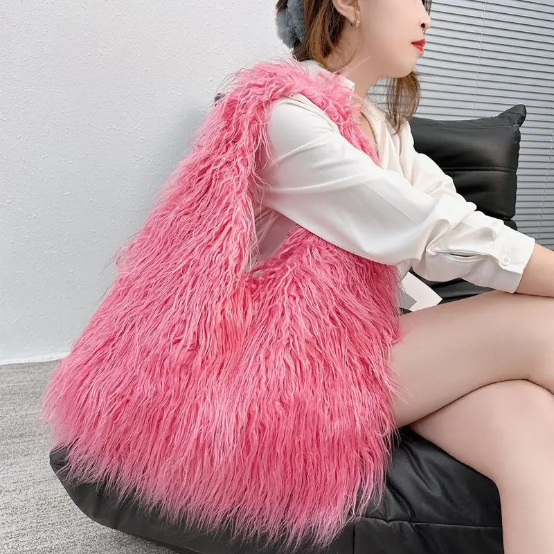 Winter Soft Faux Fur Bags Large Fluffy Plush Shoulder Bag Long Lambswool Women Handbags Warm Shopper Purses Tote 241025 0cb1 4 7222b1 5d0181
