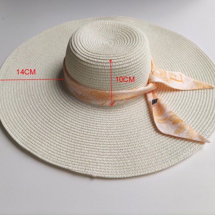 14CM brimmed for women, sun shading beach dome straw hat, vacation hat