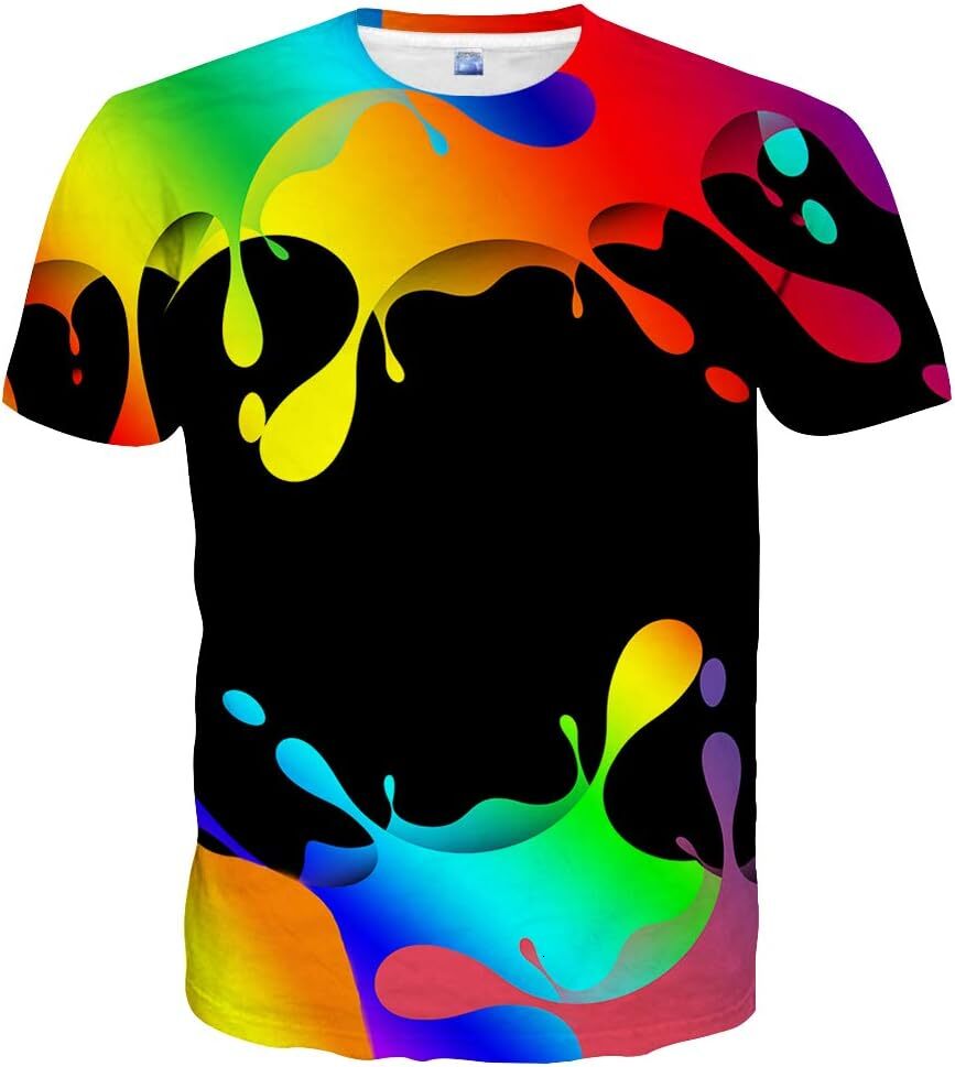 Mens T shirt 3D Graphic Colorful Crew Neck Print Tee for MenYoungs tee Casual tops summer clothes Fashionable patterns and cool designs cool