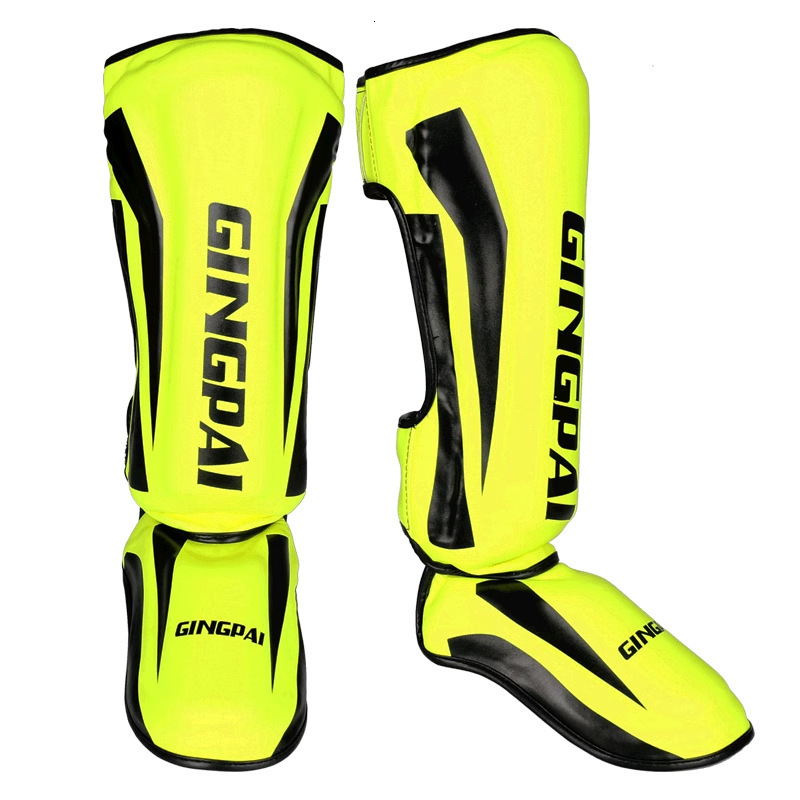 Protective Gear ZTTY Thick Boxing Shin Guards PU Leather Leg Protection Equipment Martial Arts Thai Boxing Leg Taekwondo Ankle Protector 230329