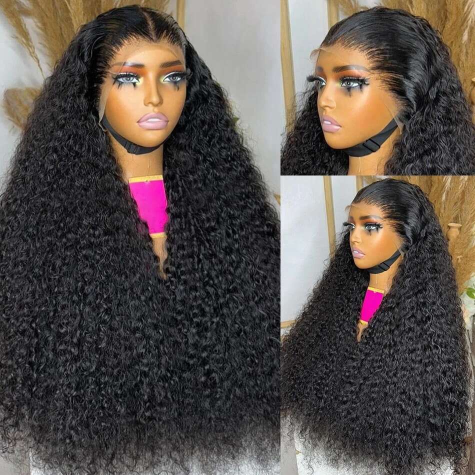 Density Inch Deep Wave x HD Transparent Lace Frontal Wig Human Hair Water Curly Front Wigs For Women