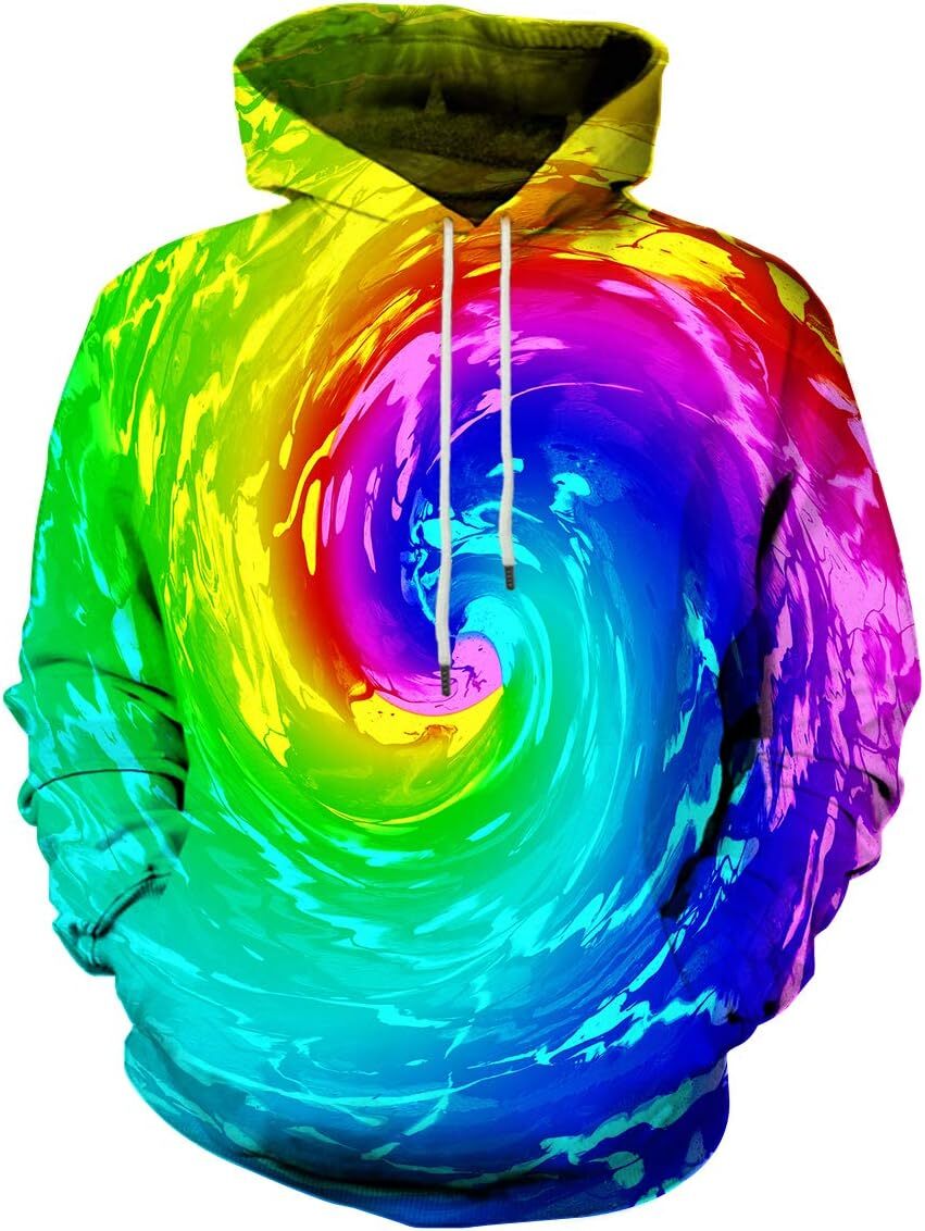 Hoodie for men cool Unisex Colorful Graphic Hoodies 3D Print Cool Sweatshirt Cool Design with Pocket for Men and Women Graphic keep warm