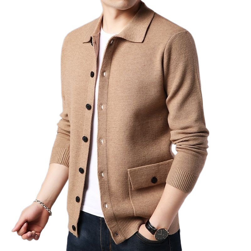 2024 new designer spring jacket men's fashion trend versatile business casual jacket cardigan wool sweater knitted sweater