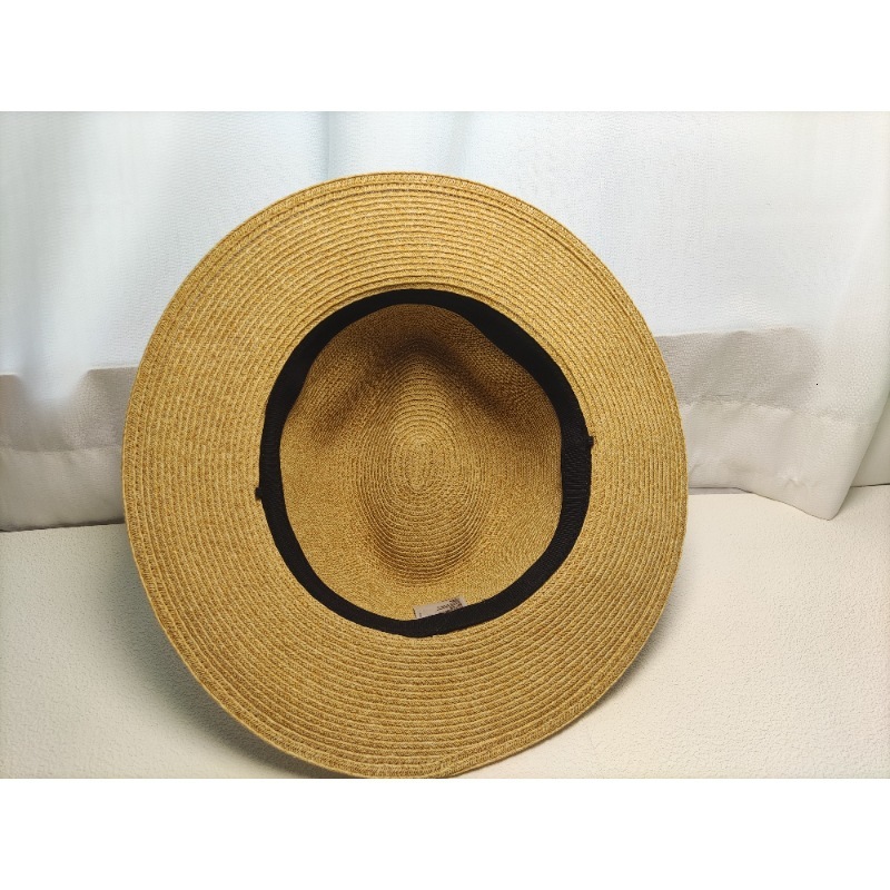 High end Fashion design men's braided straw sun protection hat, women's street top hat