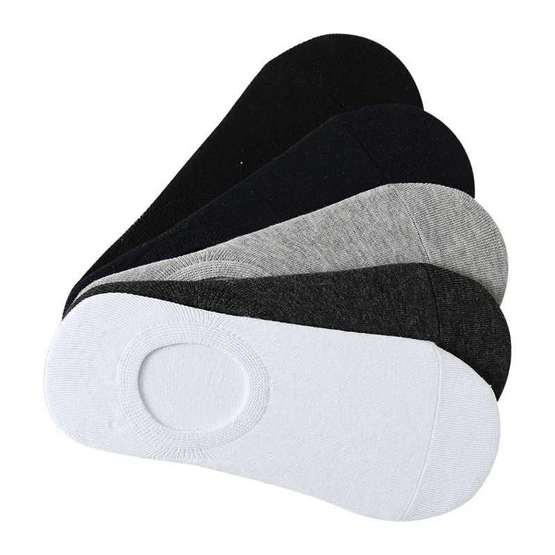 5 pairs of breathable and comfortable pure cotton invisible anti slip ankle short boat socks for men and women in summer W241028
