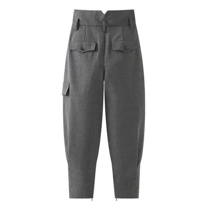 Loose High Waist Suit Pants Womens 2022 Spring And Autumn New Corset Overalls Temperament Casual Radish Harlan PantsX241028