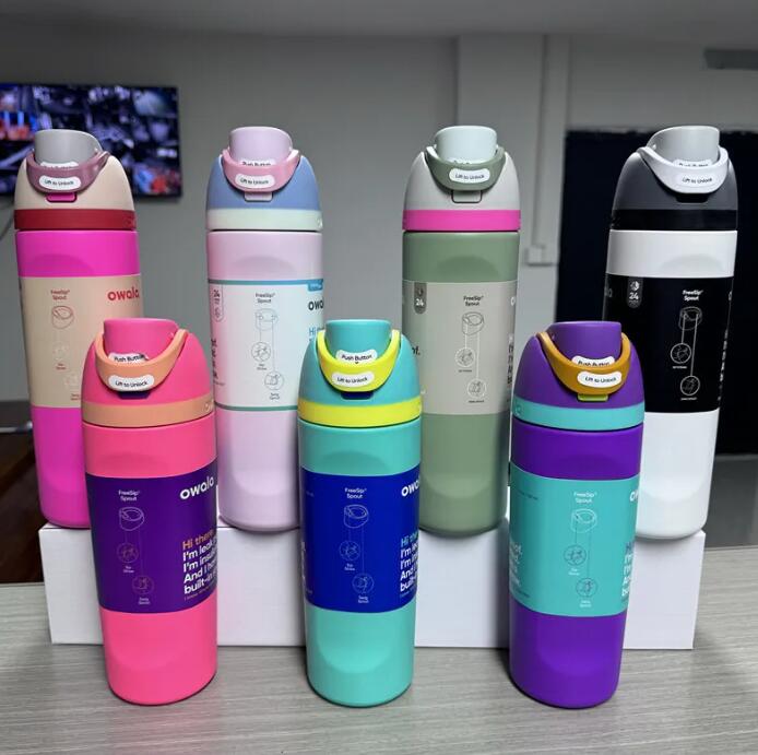 Insulated Stainless Steel Water Bottle with Straw OWALA DHL Tumbler, BPA-Free, Great for Sports, Travel | 19oz, 24oz, 32oz dh910320090