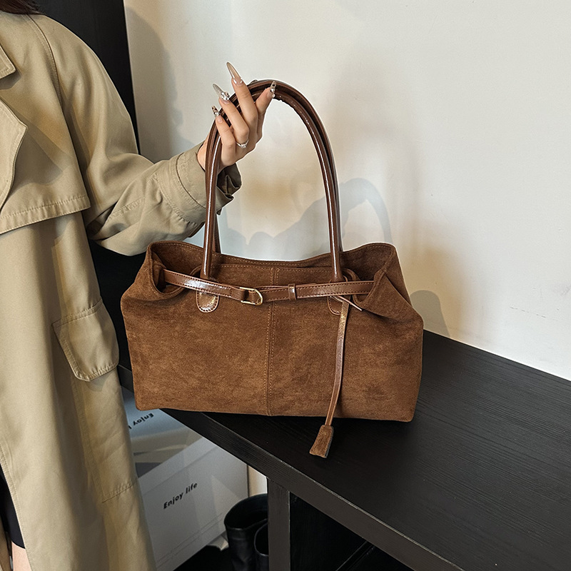 Matte large capacity 2025 new designer autumn and winter new suede shoulder bag, armpit bag, handbag, crossbody bag