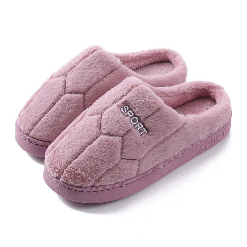 2024 new autumn winter couple indoor plush warm and cute confinement fur soft bottom anti slip cotton slippers NEW hot for women