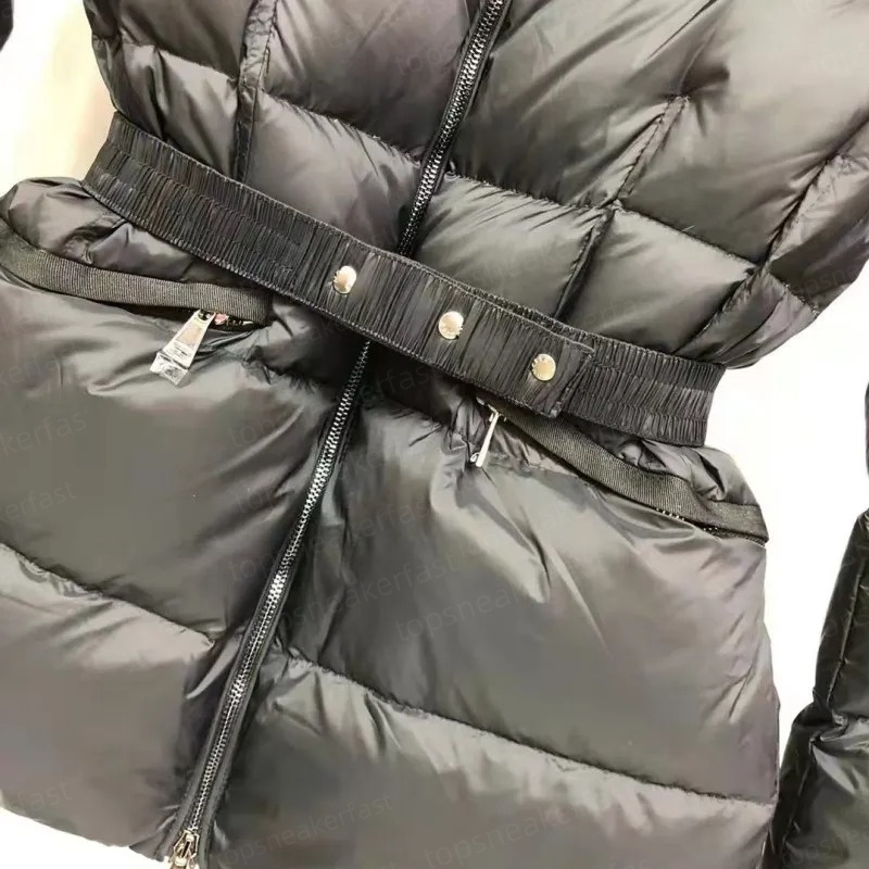 Womens Doudoune Femme Coats Winter Down Jcket Fur Hooded Coats Long Warm Outerwear Big Pocket With Belt Jacket Women boed short Down Jacket