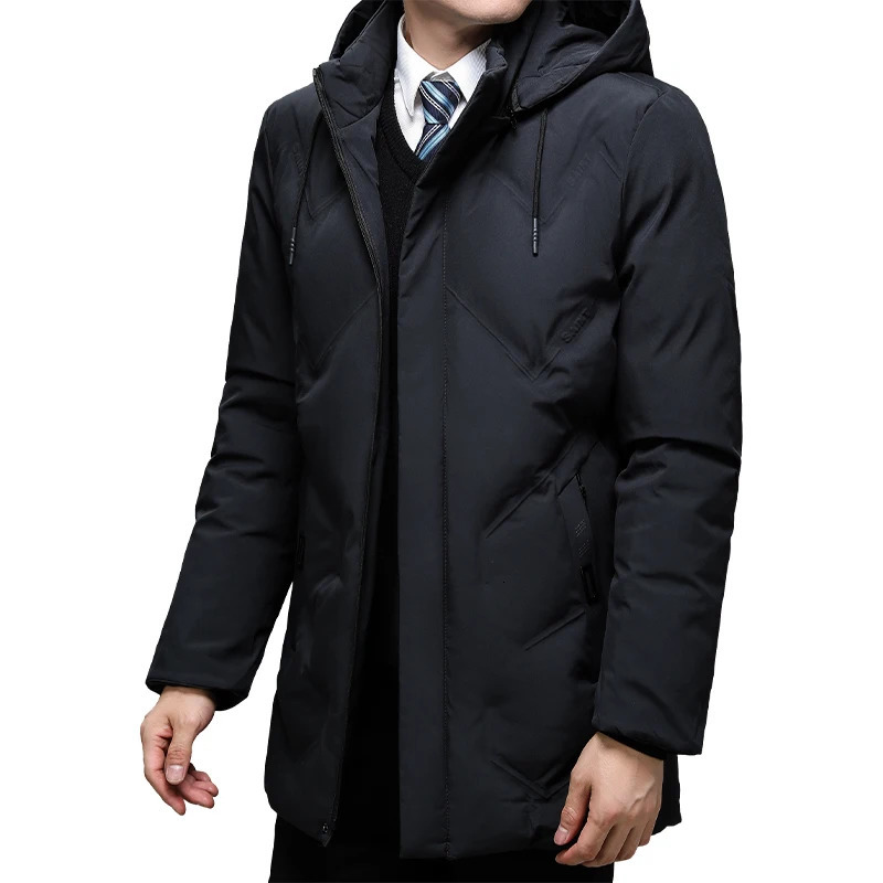 Mens Winter Windproof Warm Jackets Thick Hooded Parkas Long Coat Men Clothing Casual Big Pocket Overcoats 241024