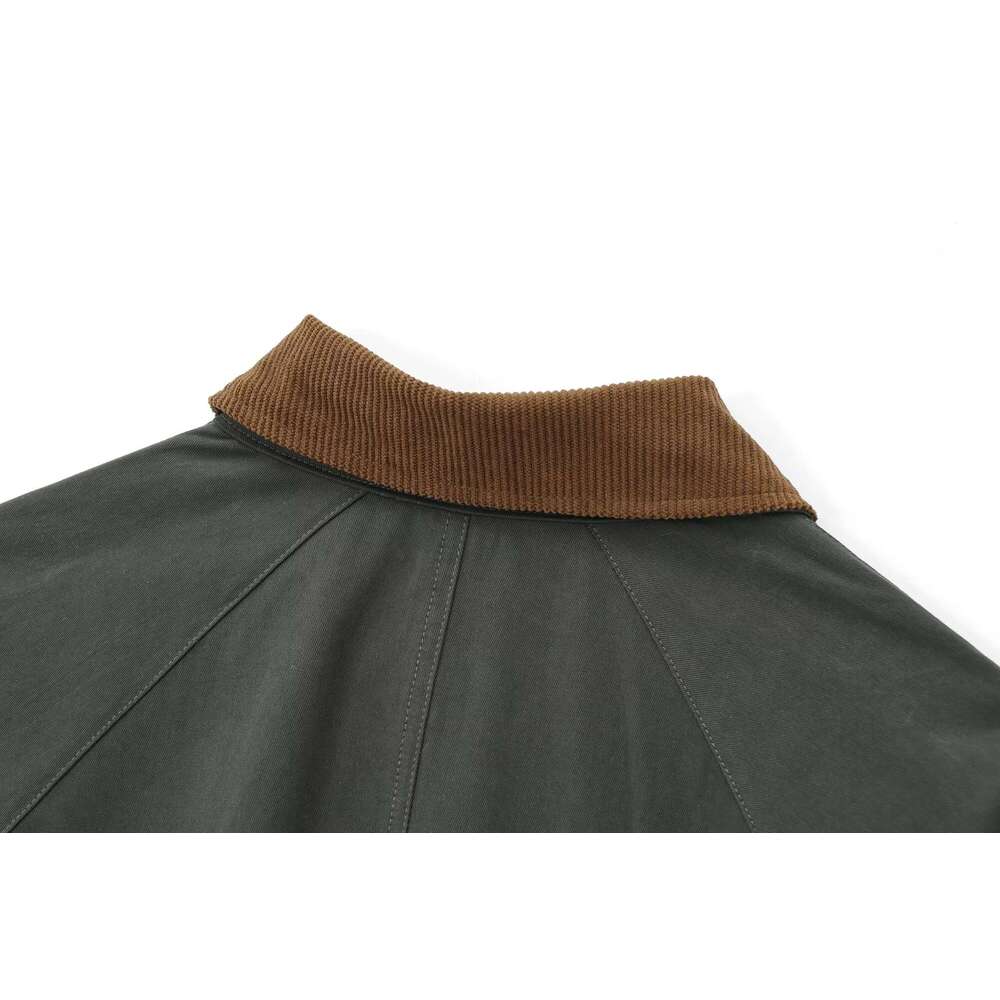 TRAFZA Women Fashion Twill Vintage Corduroy Lapel New 2024 Spring Fall High Street Y2k Retro Jacket Shirt