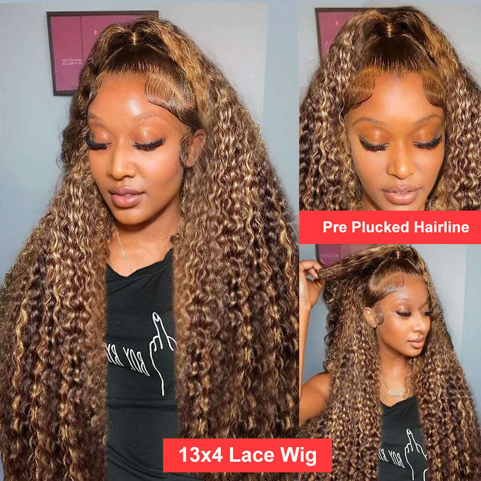 Sophianna x Highlight Curly Lace Front Human Hair Wig X Loose Deep Wave Frontal Ombre Colored Inch Hd Wigs