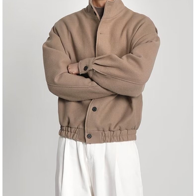 2024 new designer autumn and winter high-end fashion brand workwear stand collar jacket wool jacket British niche design baseball suit trend