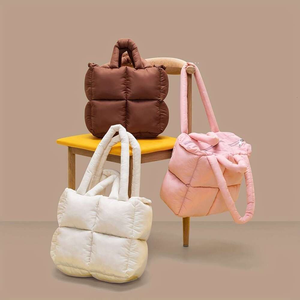 Spacious Quilted Puffer Shoulder Bag - Chic Women's Fashion Handbag