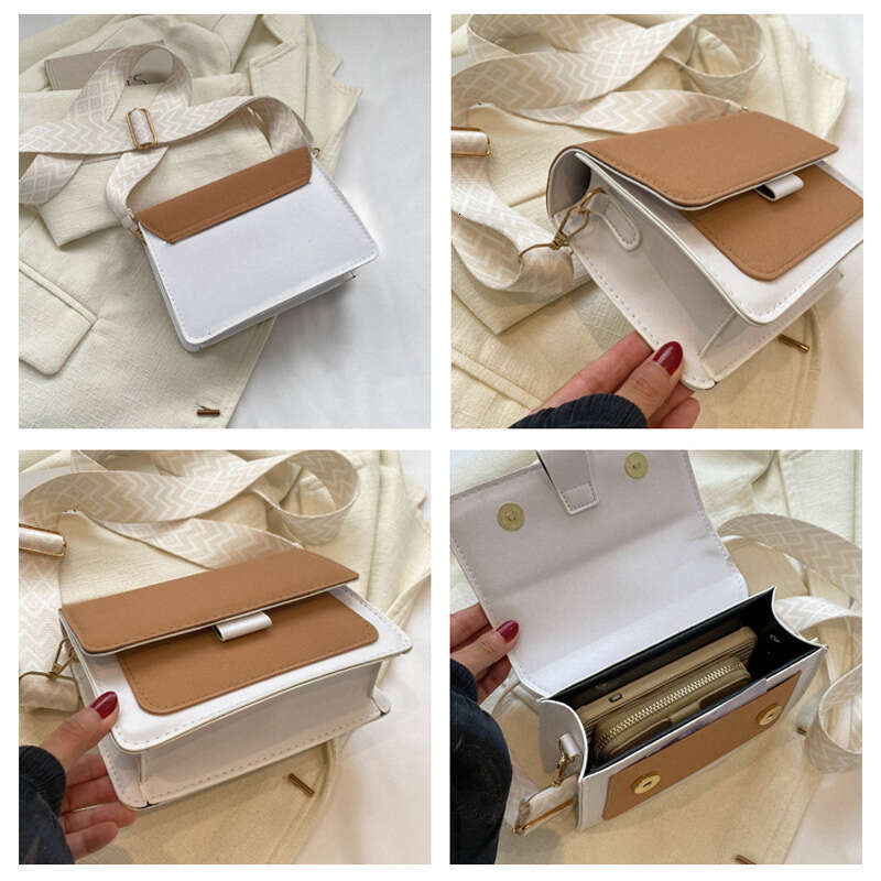 Designer Bag Fashion Wide Strap Crossbody Bags For Daily Used, Square Matte Pu Leather Shoulder Bags Handbags For Women tote bag purse luxury bag