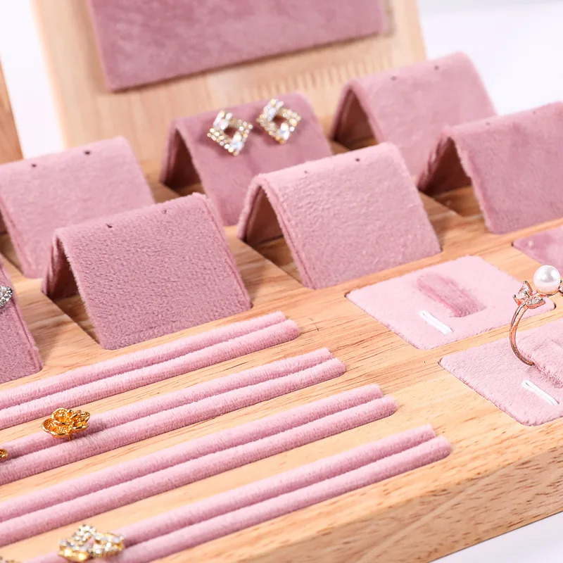 Jewelry display tray necklace pendant bracelet chain holder ring earring stud organizer jewelry display prop set 241014
