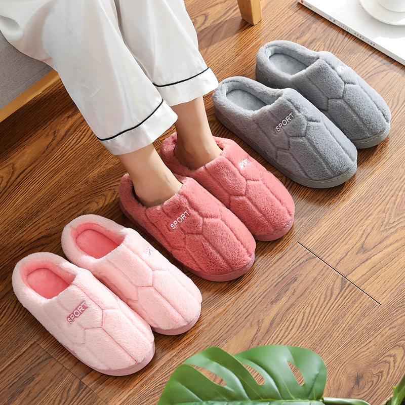 2024 new autumn winter couple indoor plush warm and cute confinement fur soft bottom anti slip cotton slippers NEW hot for women