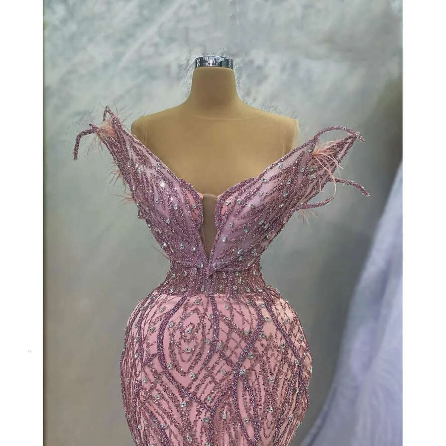 Mermaid Sparkly Prom Dresses Sleeveless V Neck Appliques Sequins Or Length Bead Celebrity Dias Si Slit Evening Dress Bridal Gowns Plus Size Custom