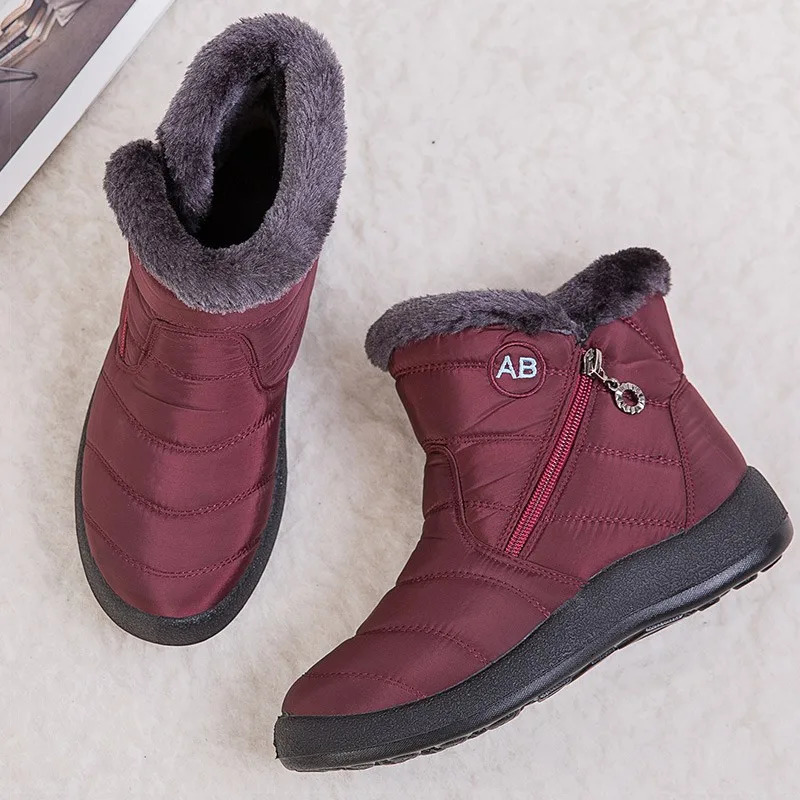 Womens Boots 2024 Warm Winter Boots Ankle Fur Bota Feminina Winter Shoes For Women Waterproof Snow Boots Female Short Botines 241028