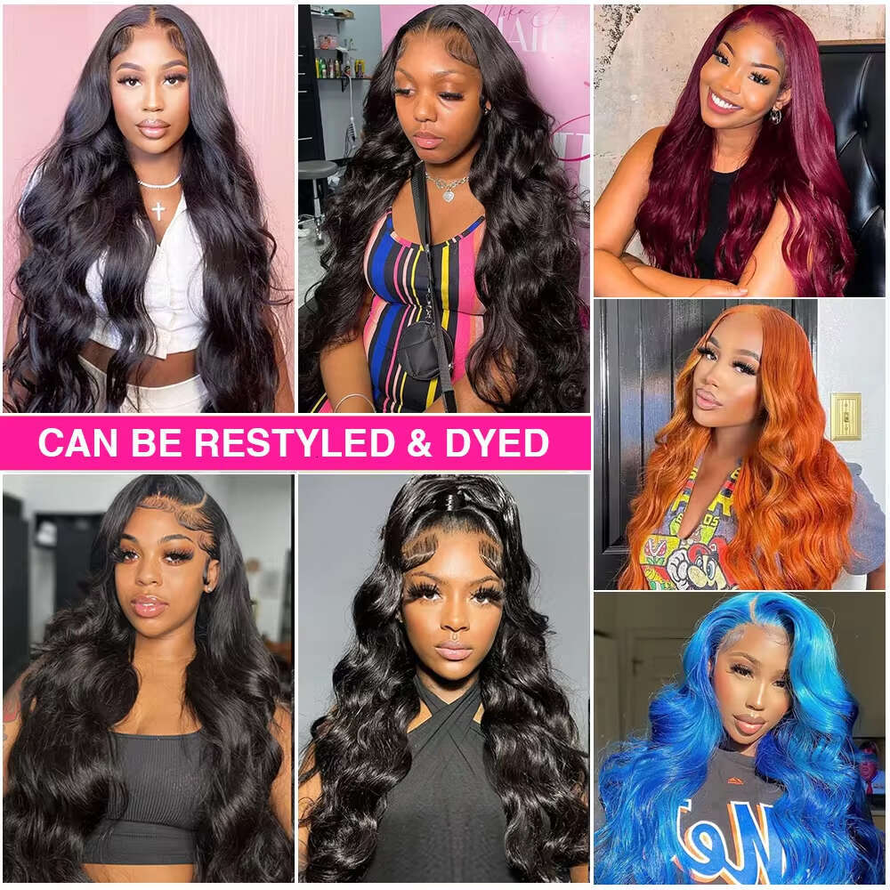 Density HD Transparent Lace Body Wave x Frontal Human Hair Wig Pre Plucked