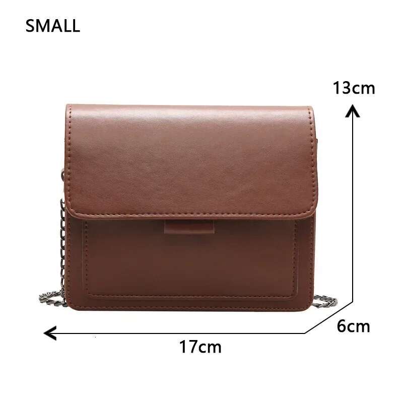 Messenger Ladies 2025 New Trendy Wide Shoulder Strap/chain Small Square Retro Casual Simple Flap Crossbody Bag for Women