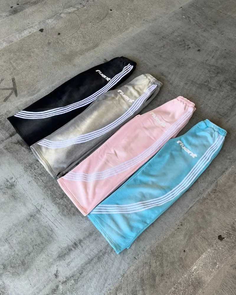 Harajuku new fashionable wide leg women sports pants Y2K Gothic retro classic couple sports pants hip-hop street casual pantsX241028