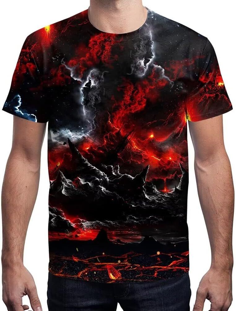 Mens T shirt Mens T shirt 3D Graphic Colorful Crew Neck Print Tee for Men Women and Youngs tee Casual tops summer casual fashion