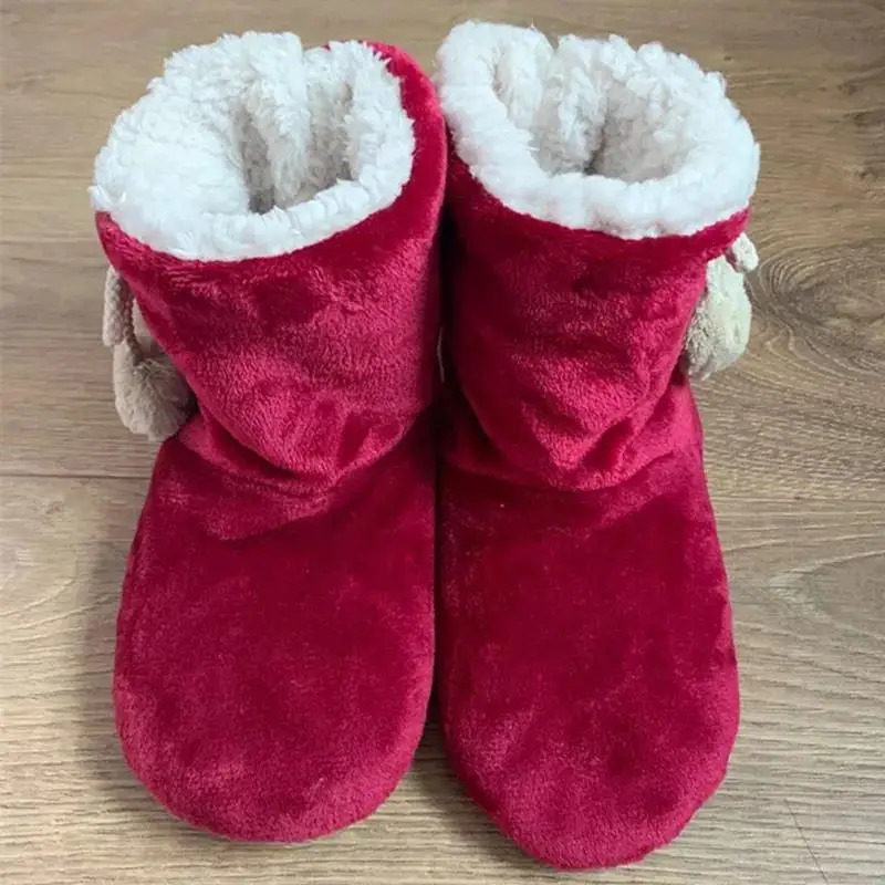 Womens Fluffy Slippers Christmas Winter Floor Shoes Indoor Home Fur Plush Anti S Non Slip Soft Warm Female Boots 2024 241025