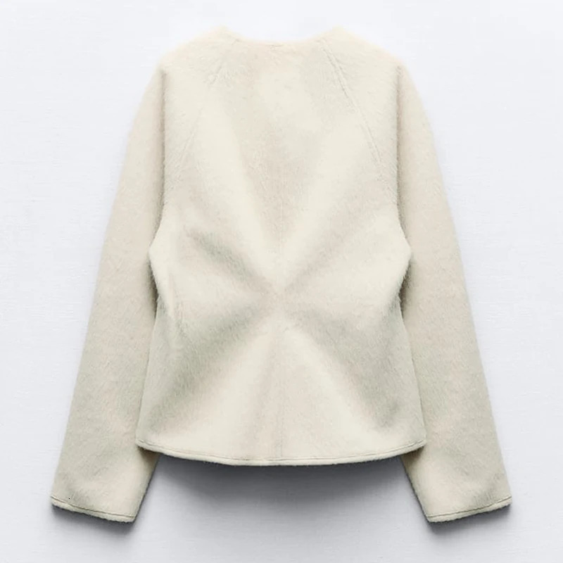 V Neck Jackets Women Fashion Single Breasted Coats Long Sleeve Spring Autumn Jackets 241024