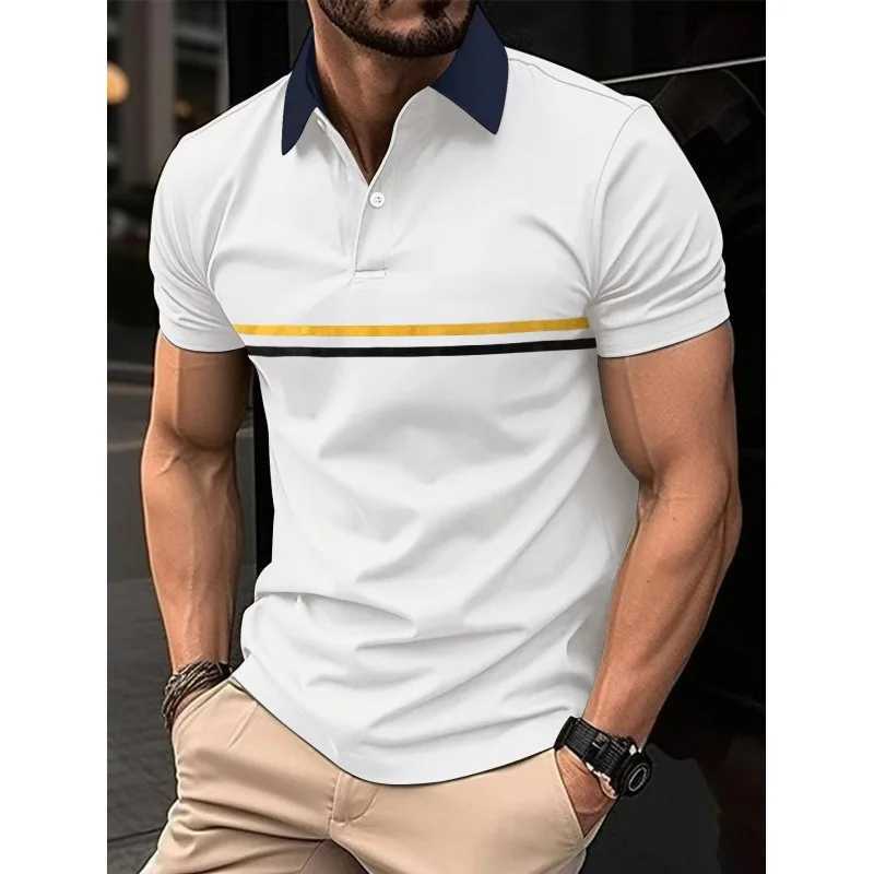 New European and American Mens Summer Daily Leisure Sports Checkered Print Flip Collar Short Sleeve Polo ShirtXJ250108