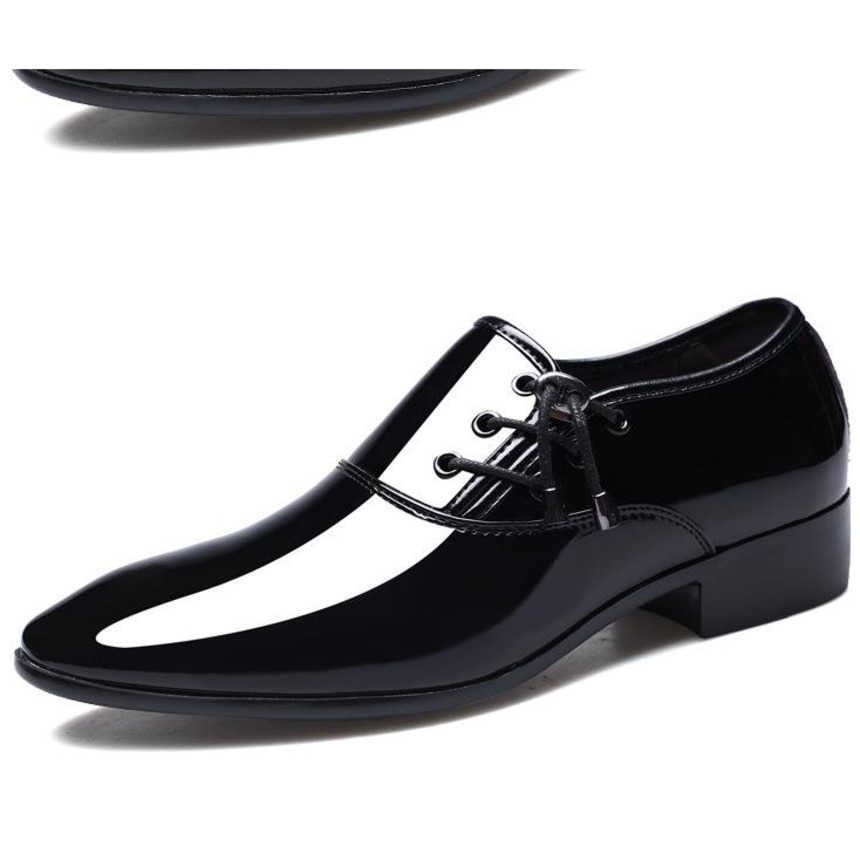 Men Dress Shoes New Pointed Leather Shoes Mens Business Dress Shoes Mens Bright Face Casual Shoes Wedding Dressing Shoes 241009