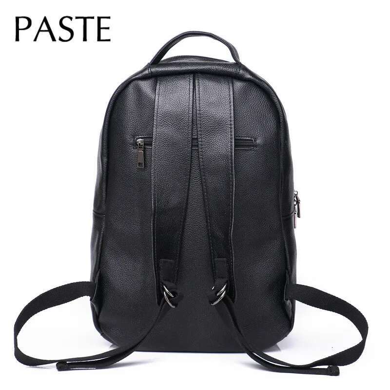 Casual Black Daypac Men's Backpack 100% Genuine Cow Laptop School Bag Cowhide Leather Man Travel Trip Bagpack