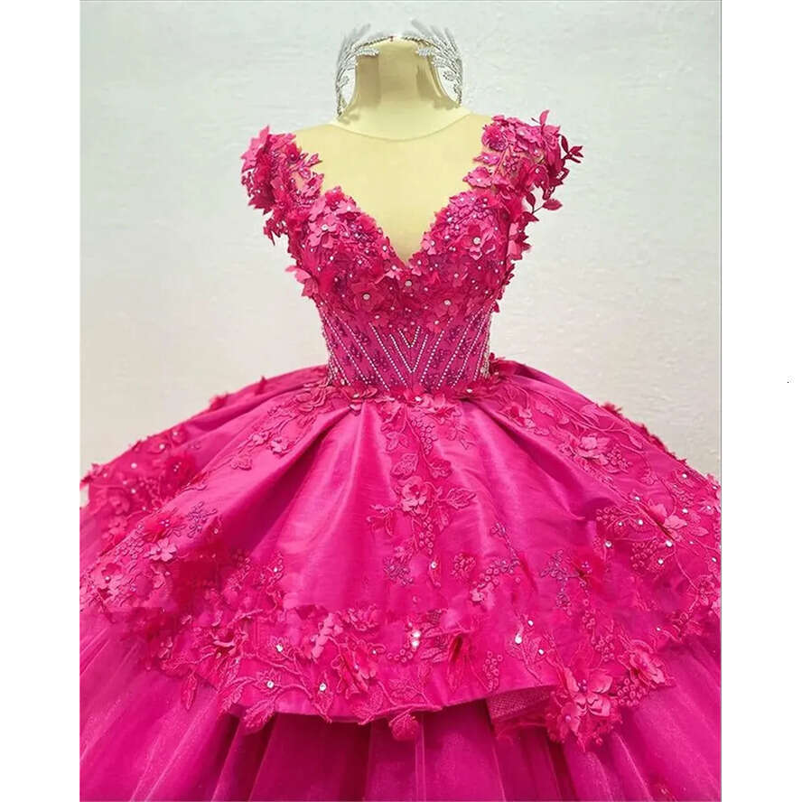 Princess Fuia Dresses Sheer Neck Lace Up Corset D Ral Black Girl Vestido De Anos Quinceanera Princesa