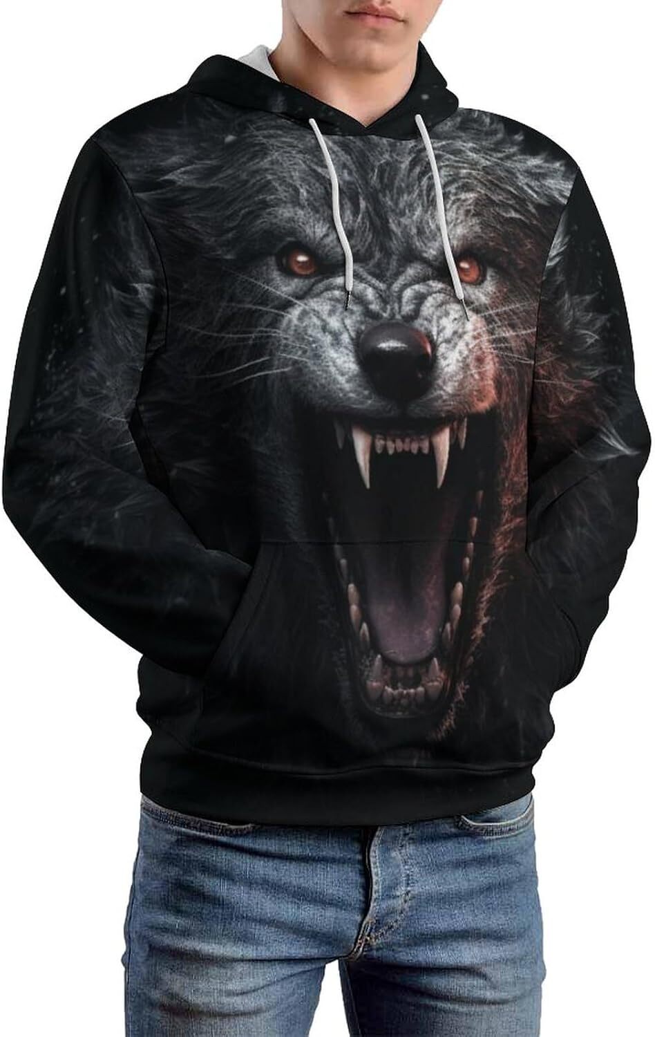 Hoodie for Mens Womens Mens Wolf 3D Print Hoodie Novelty Graphic Sweatshirt Pullover Hoodie Graphic Hoodies sweatshirt Pullover Long Sleeve