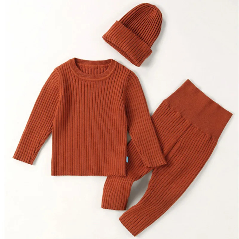 3pcs Sweater Sets Baby Boy Clothes Sets Kids Boys Girls Autumn Winter Knit Clothing Suit born Toddler Outfits Tops Pants 1-4Y 241028