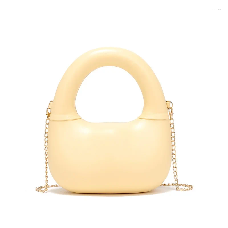 Drawstring 2025 Fashion High Quality Metal Chain Magnetic Buckle Handbag Mini Pea Box Bag Denim Canvas Clip Dumpgs Crescent zhanyishengli