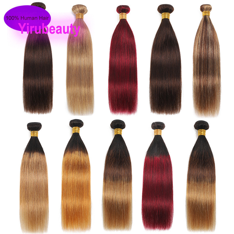 Brazilian 100% Human Hair Extensions Silky Straight 1B/4/27 P4/27 1B/30 1B/27 2# 4# 27# Double Wefts 3 Bundles 30inch