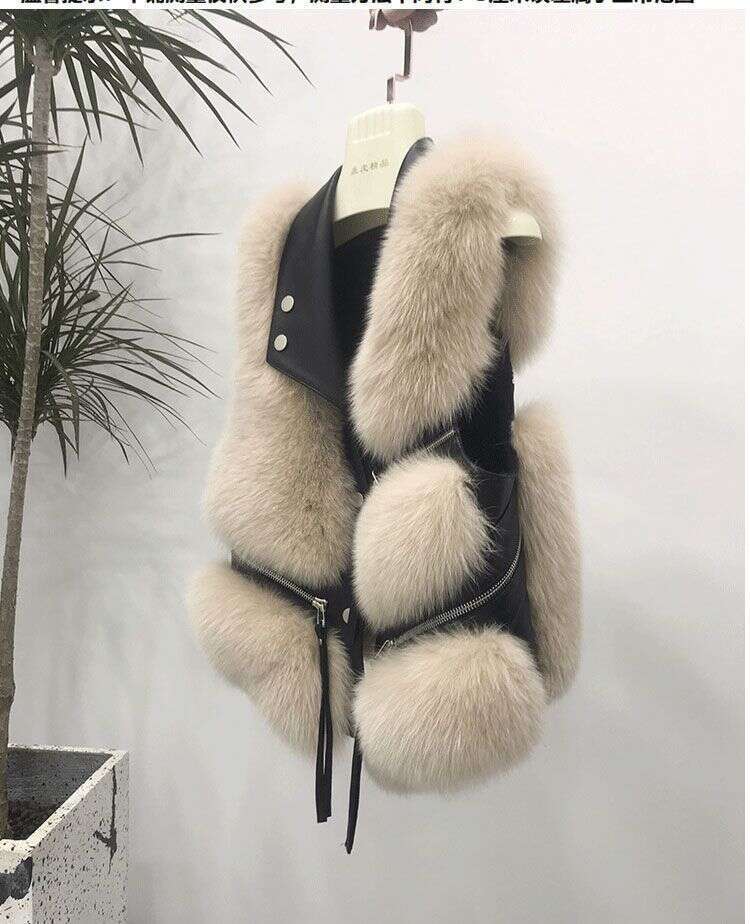 Fur Coat Women's Vest Short Clothing Autumn Winter Patchwork Slim Fashion Versatile 250